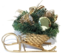 Новогоднее украшение "Сани" артикул 12364b.