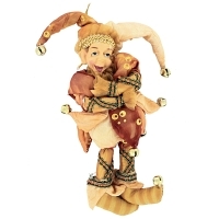 Новогоднее подвесное украшение "Эльф в коричневом костюме" 11864 артикул 12375b.