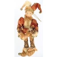 Новогоднее подвесное украшение "Эльф в коричневом костюме" 11872 артикул 12376b.