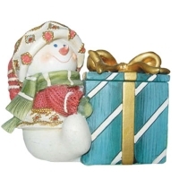 Новогодняя декоративная шкатулка "Снеговик" 15064 артикул 12478b.