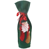 Новогодний мешочек для бутылки "Санта" артикул 12491b.
