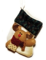 Новогодний носок для подарков "Олень" 12584 артикул 12492b.